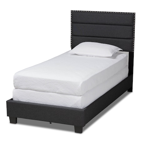 Baxton Studio Ansa Dark Grey Upholstered Twin Size Bed 159-9758